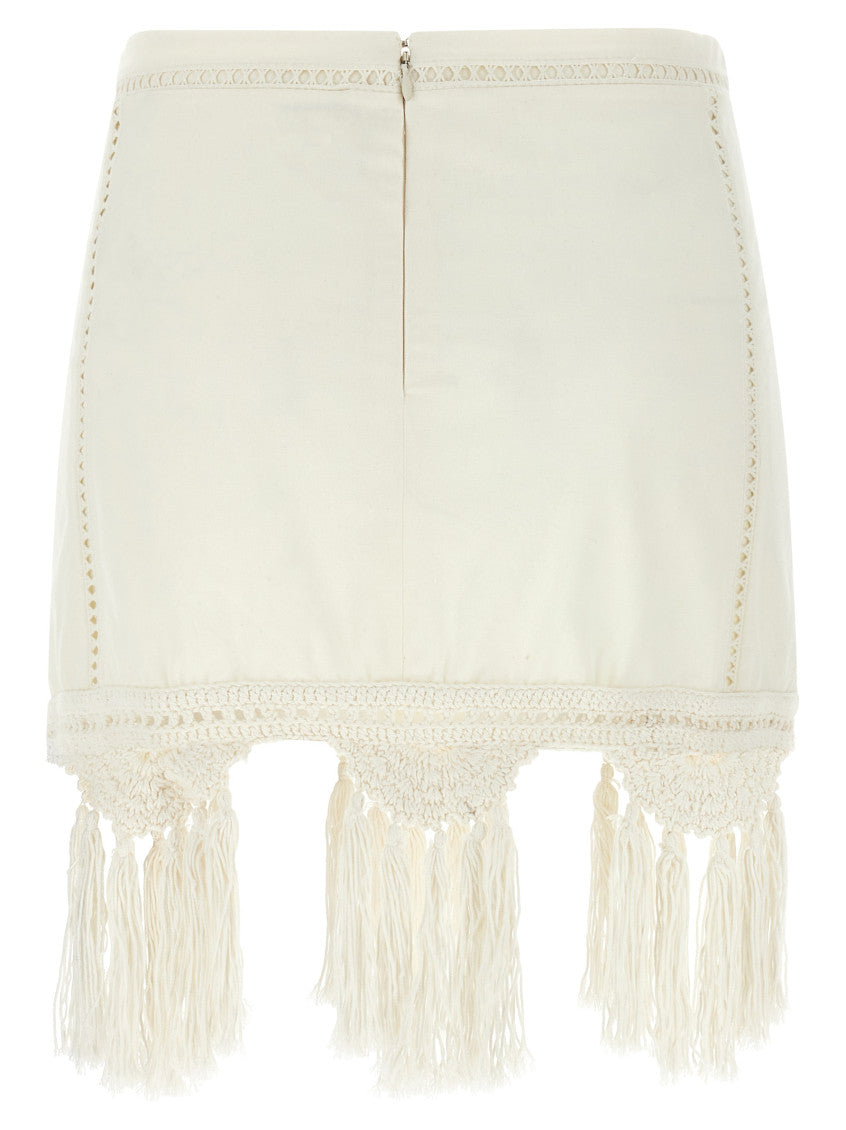 Off White Sandra Cotton Mini Skirt 2