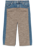 Multicolor Tweed Denim Midi Skirt 1