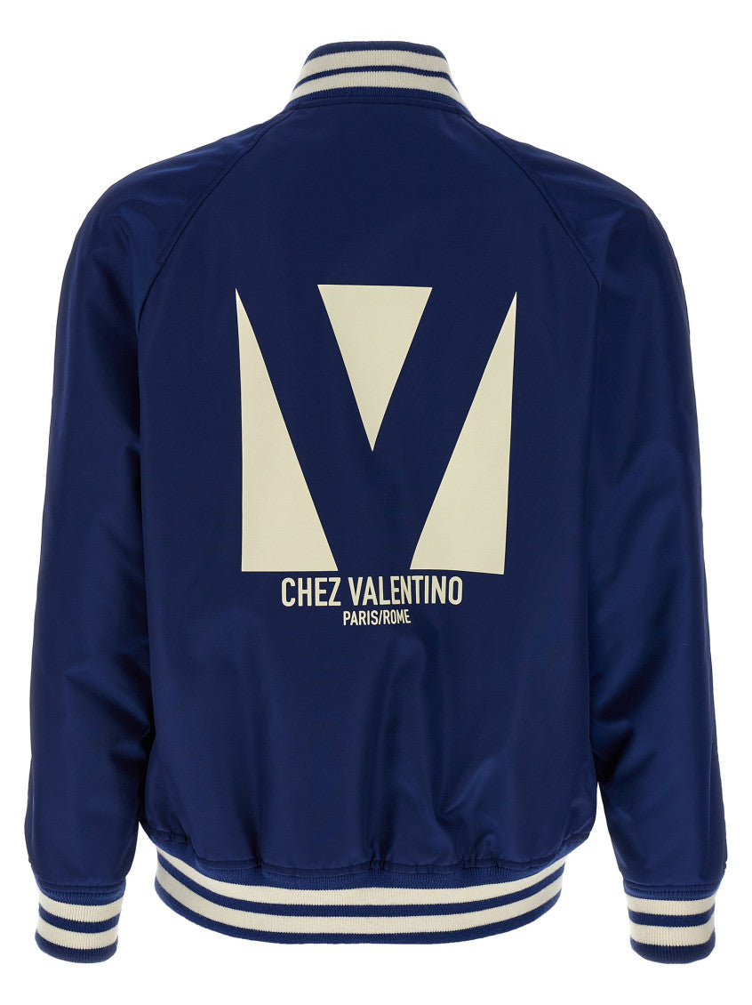 Blue 'Chez Valentino' Bomber Jacket 2