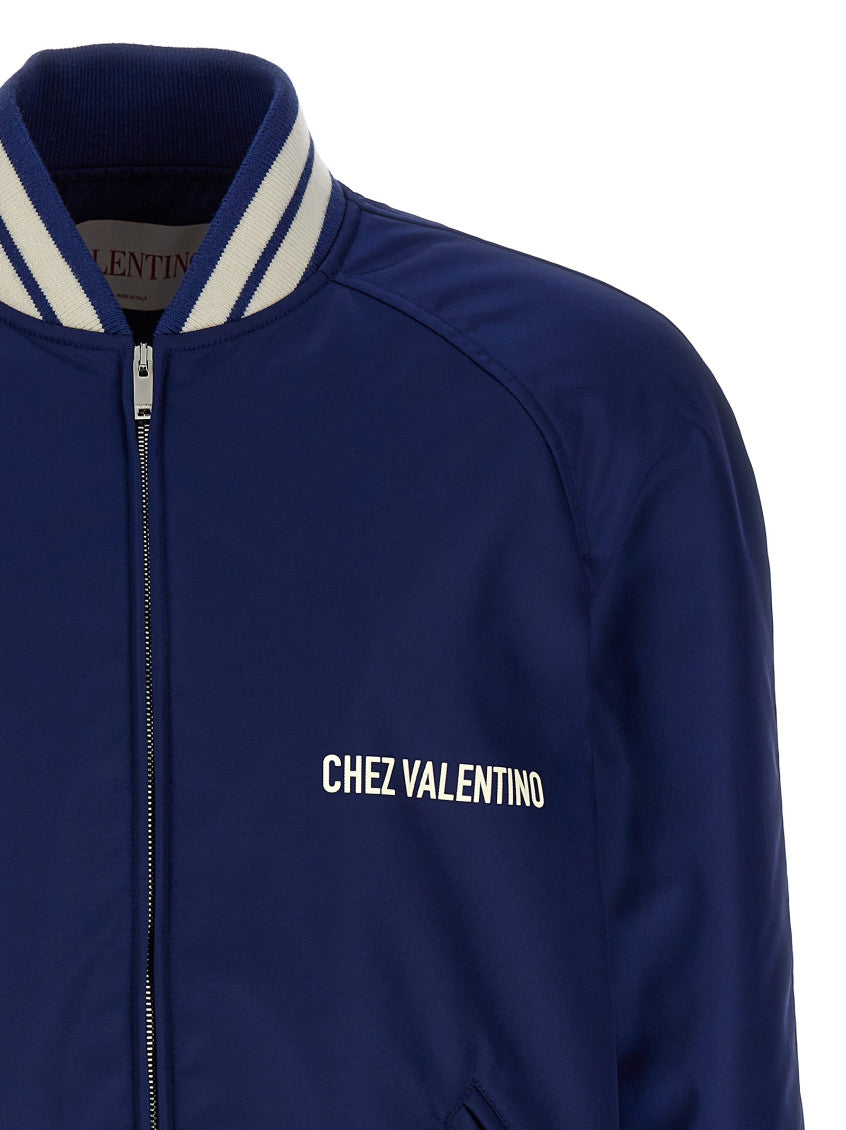 Blue 'Chez Valentino' Bomber Jacket 3