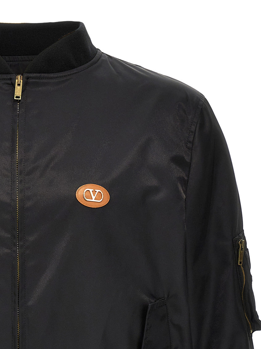 Black Logo Bomber Jacket 3