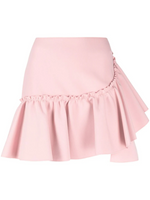 Pink Ruffle-detailing High-waist Skirt 1