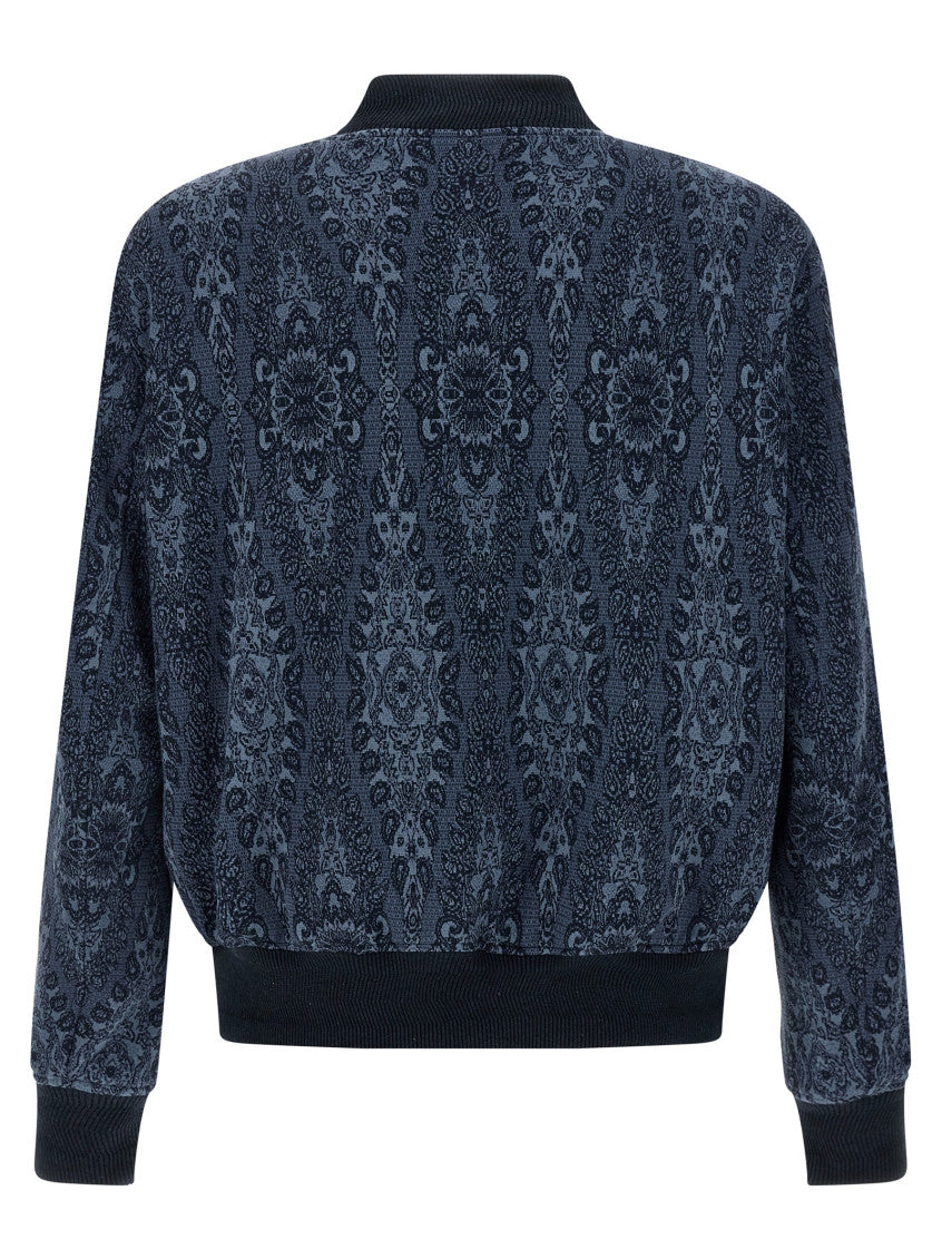 Blue Jacquard bomber jacket 2