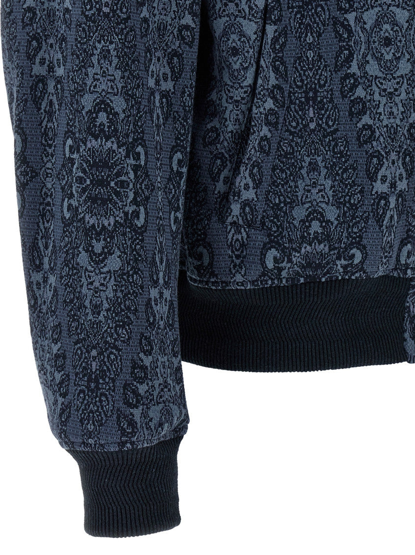 Blue Jacquard bomber jacket 4