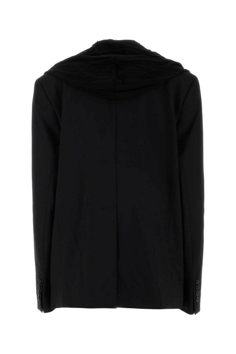 Black Stretch Twill Oversize Blazer 2