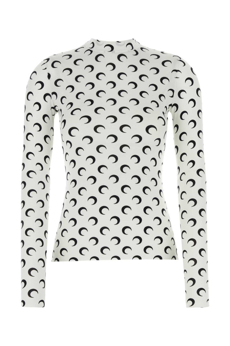 Printed stretch nylon top  1