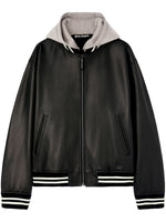 Black Curved-logo Bomber Jacket 1