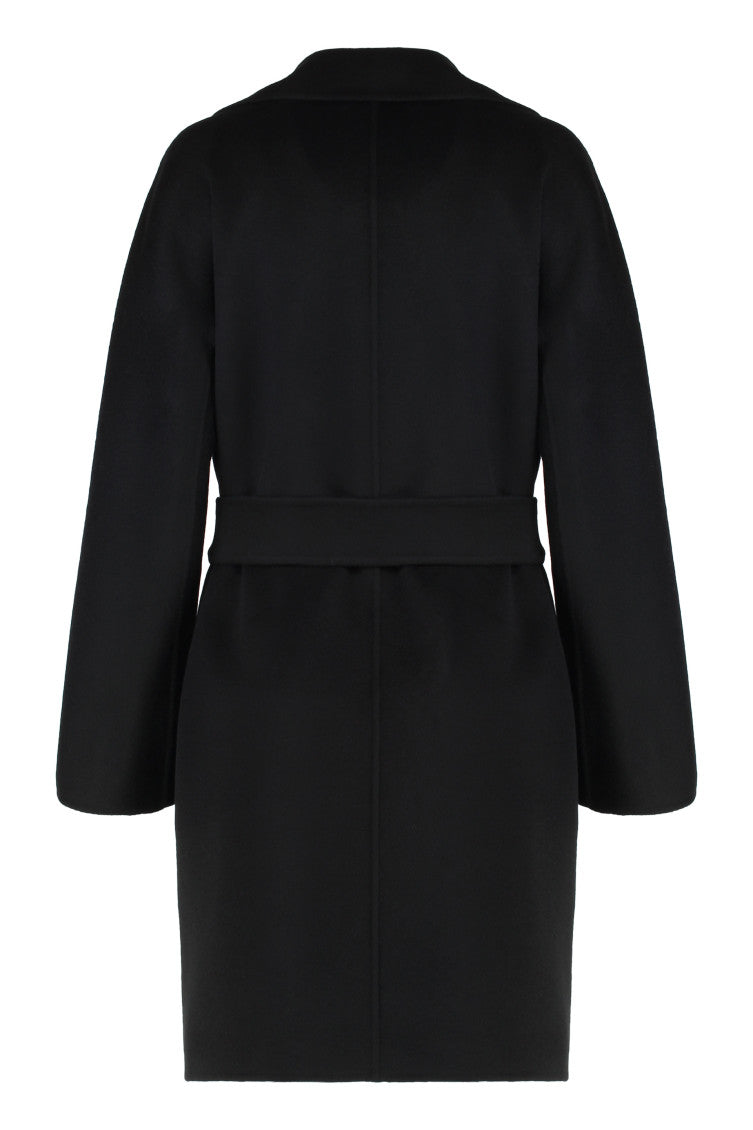 Black Notch Lapel Wool Coat 2