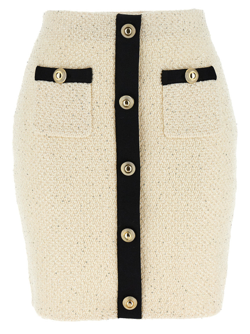White Knitted Mini Skirt 1