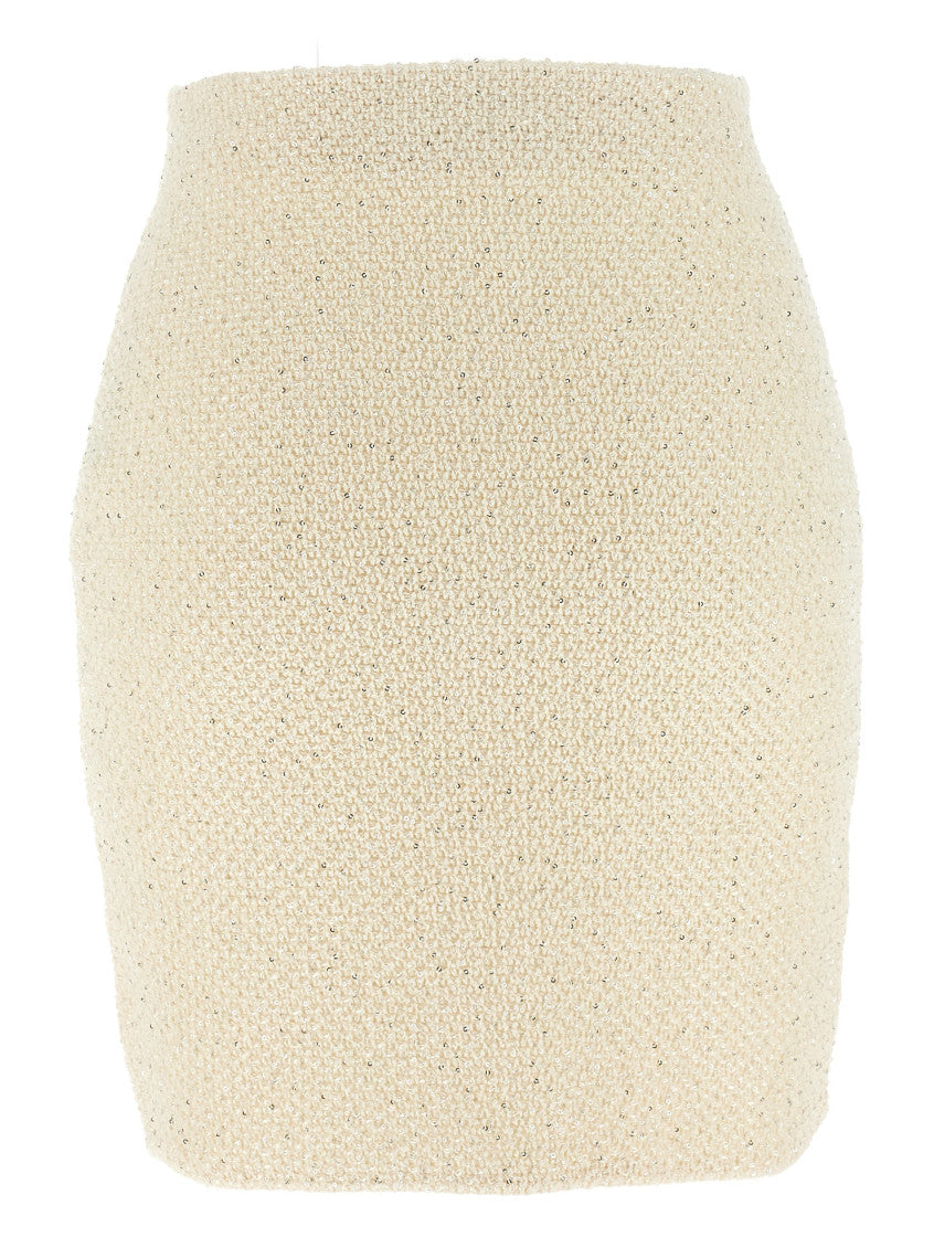 White Knitted Mini Skirt 2