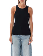 Black Crew Neck logo Tan Top 1