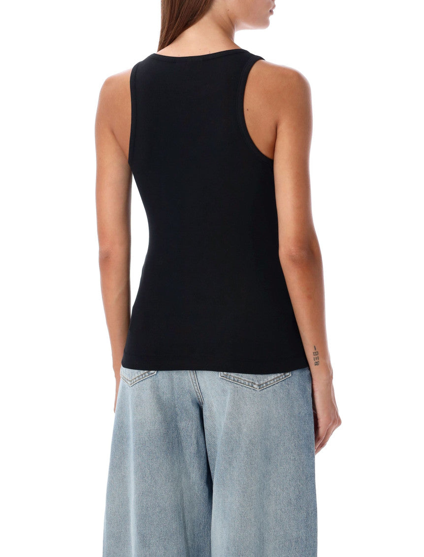 Black Crew Neck logo Tan Top 2