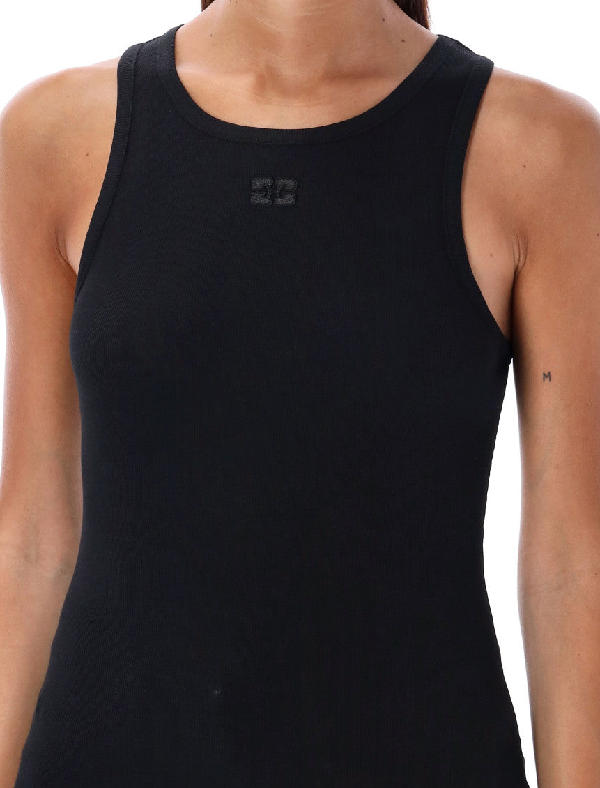 Black Crew Neck logo Tan Top 3