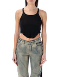 Black Round Neck Crop Top 1