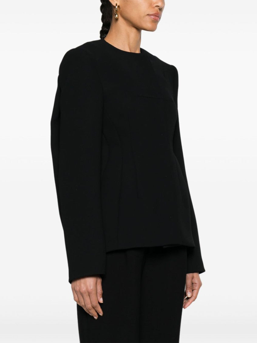 Black  Tailored collarless jacket 3
