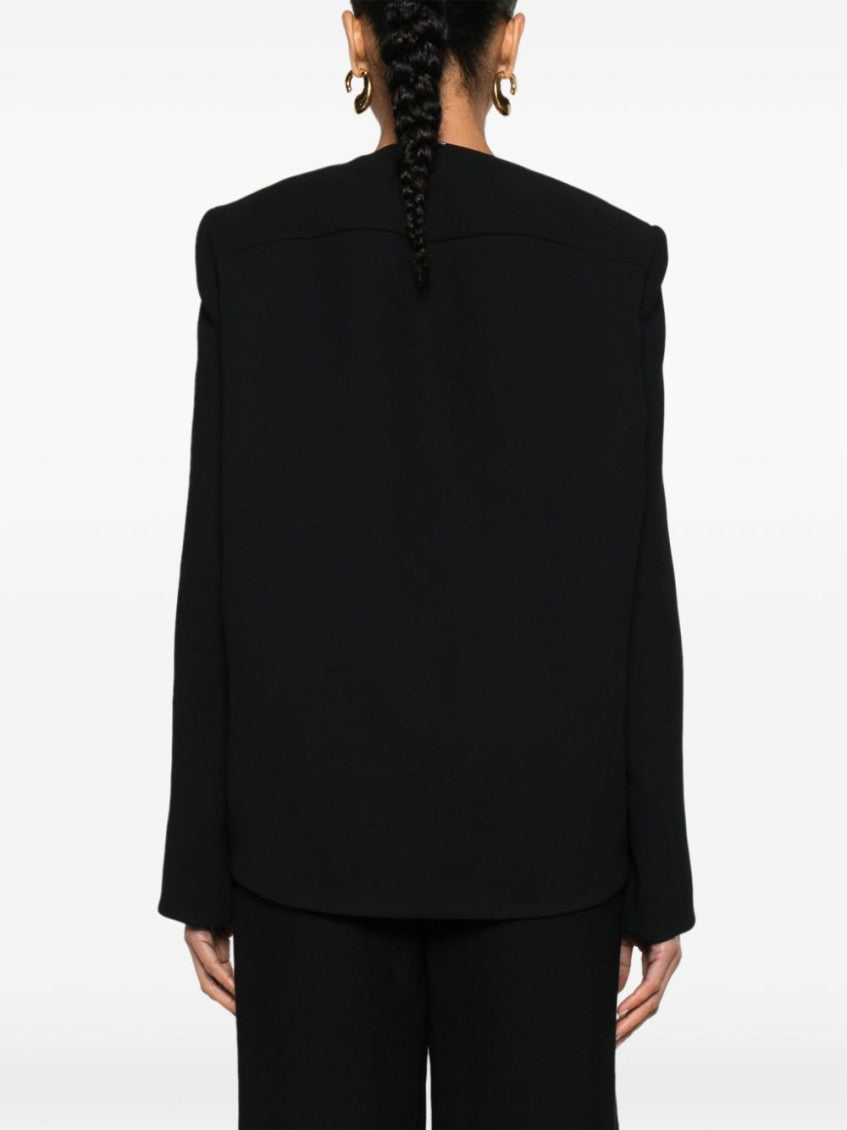 Black  Tailored collarless jacket 4