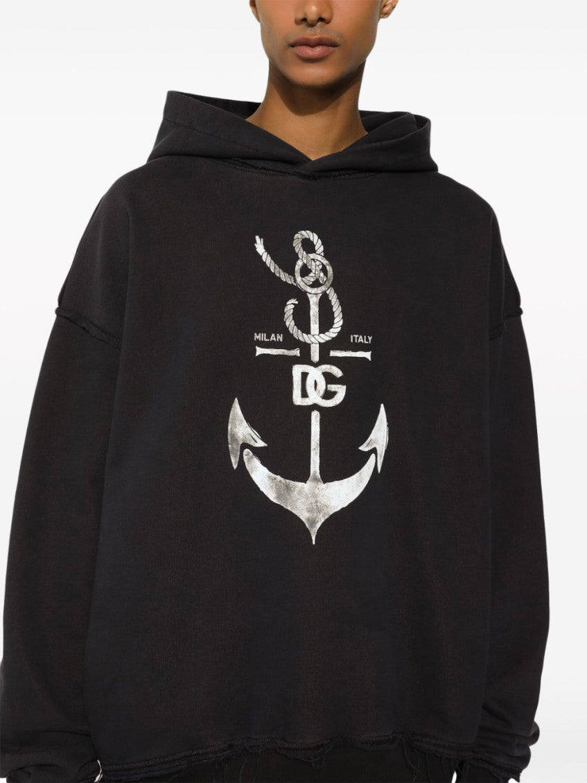 Navy Blue Logo Cotton Hoodie 3