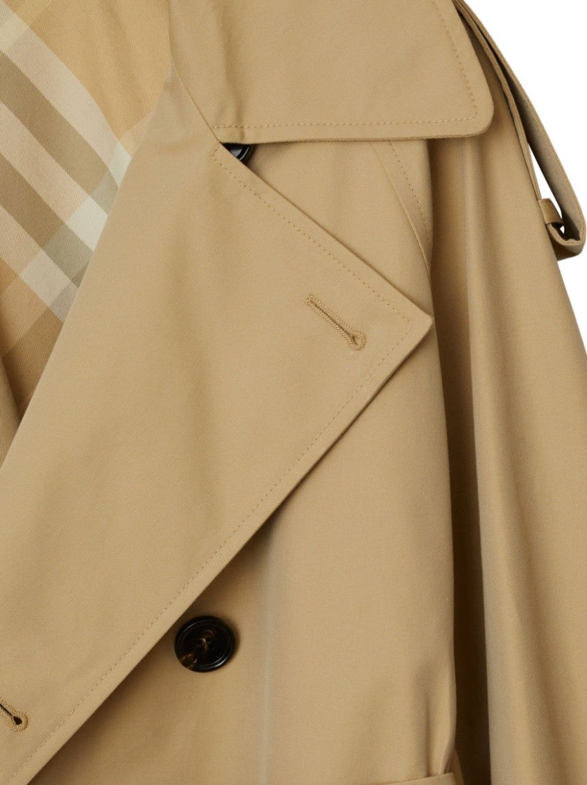 Beige Double-breasted Button Trench Coat 4