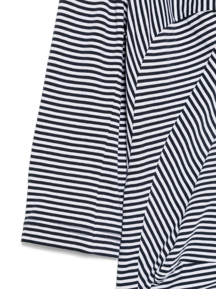 Blue Crew Neck Stripes T-Shirt 2