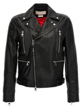 Black Texture leather jacket 1