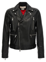Black Texture leather jacket 1