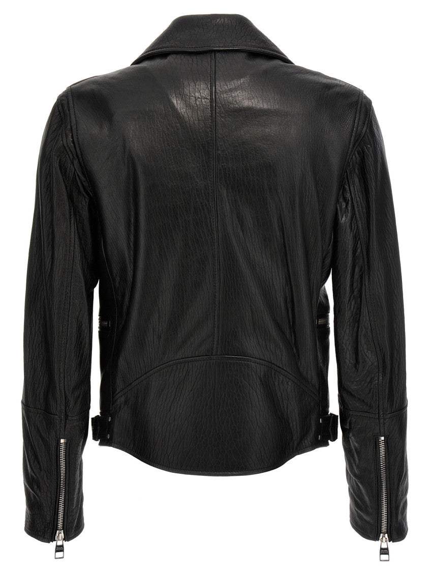 Black Texture leather jacket 3