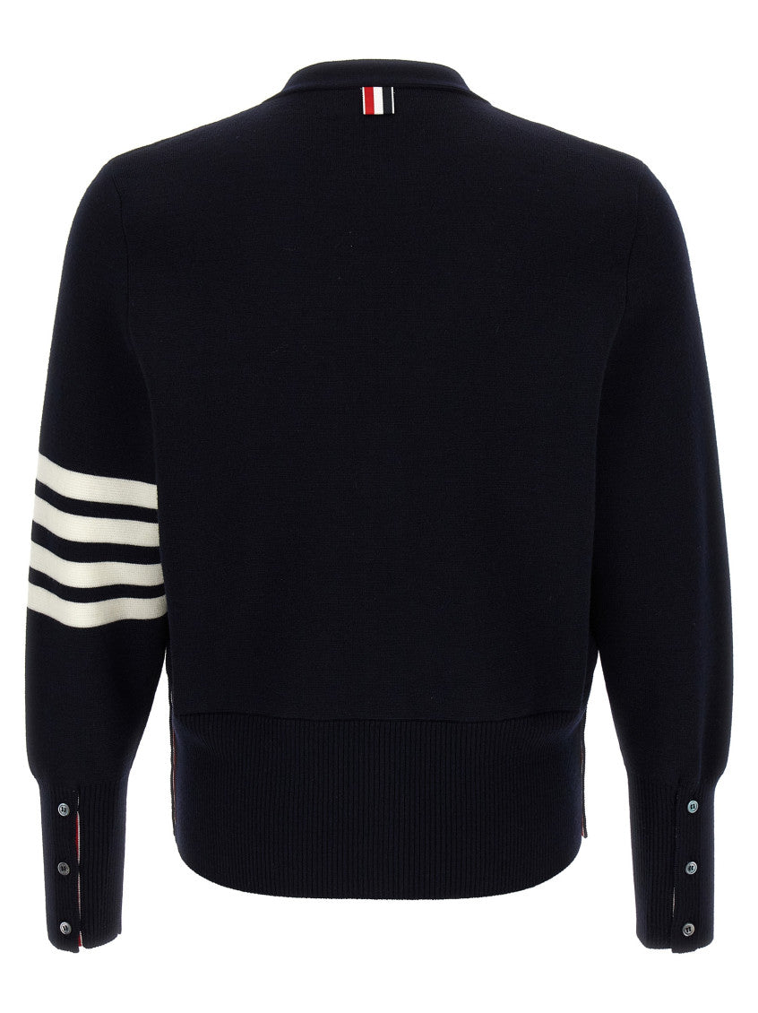 Blue '4-Bar' Wool cardigan 2