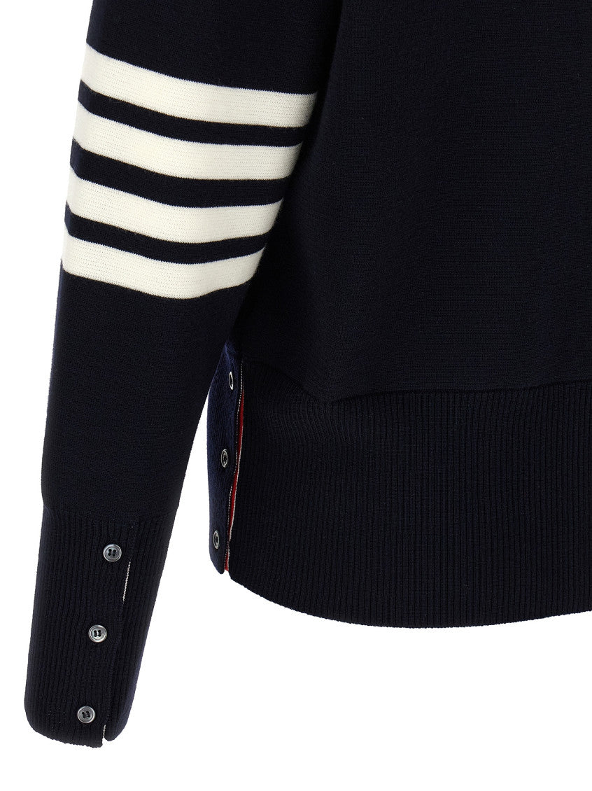 Blue '4-Bar' Wool cardigan 4