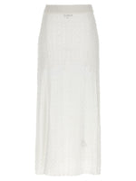 White 'Shiny Pointelle Knit' skirt 1
