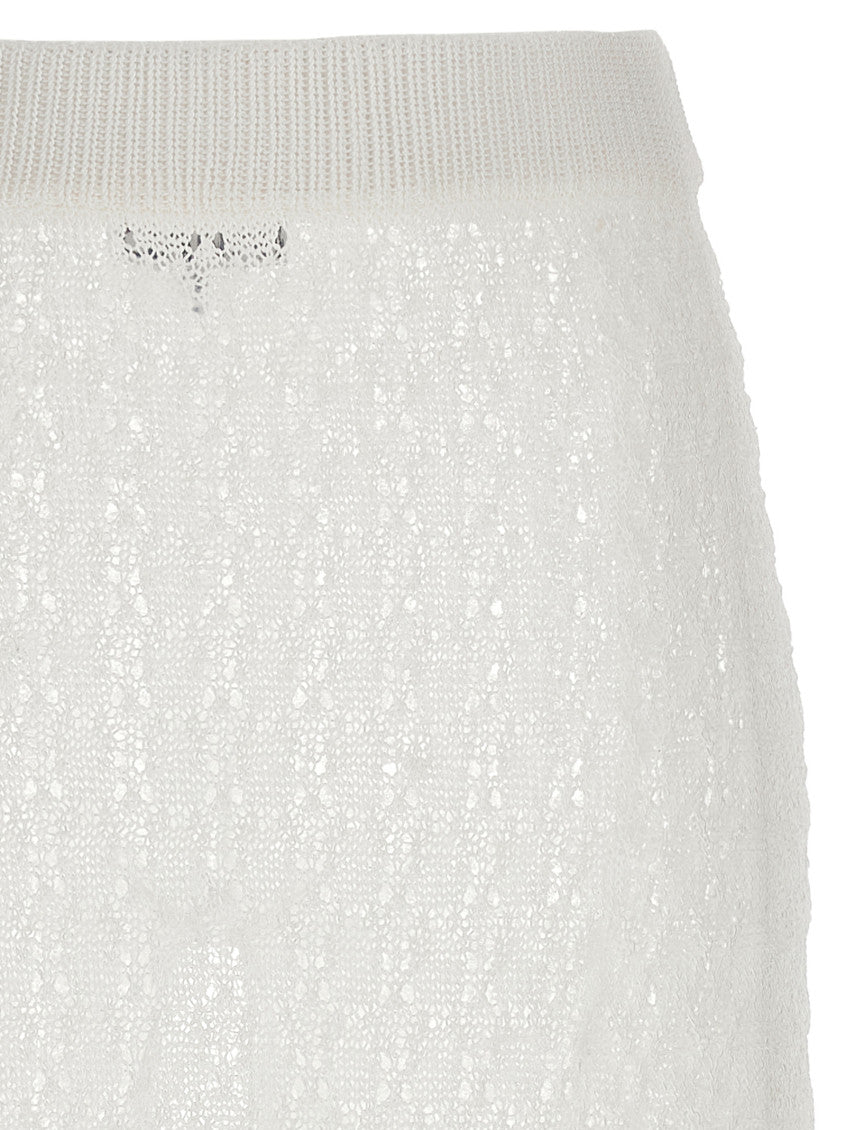 White 'Shiny Pointelle Knit' skirt 3