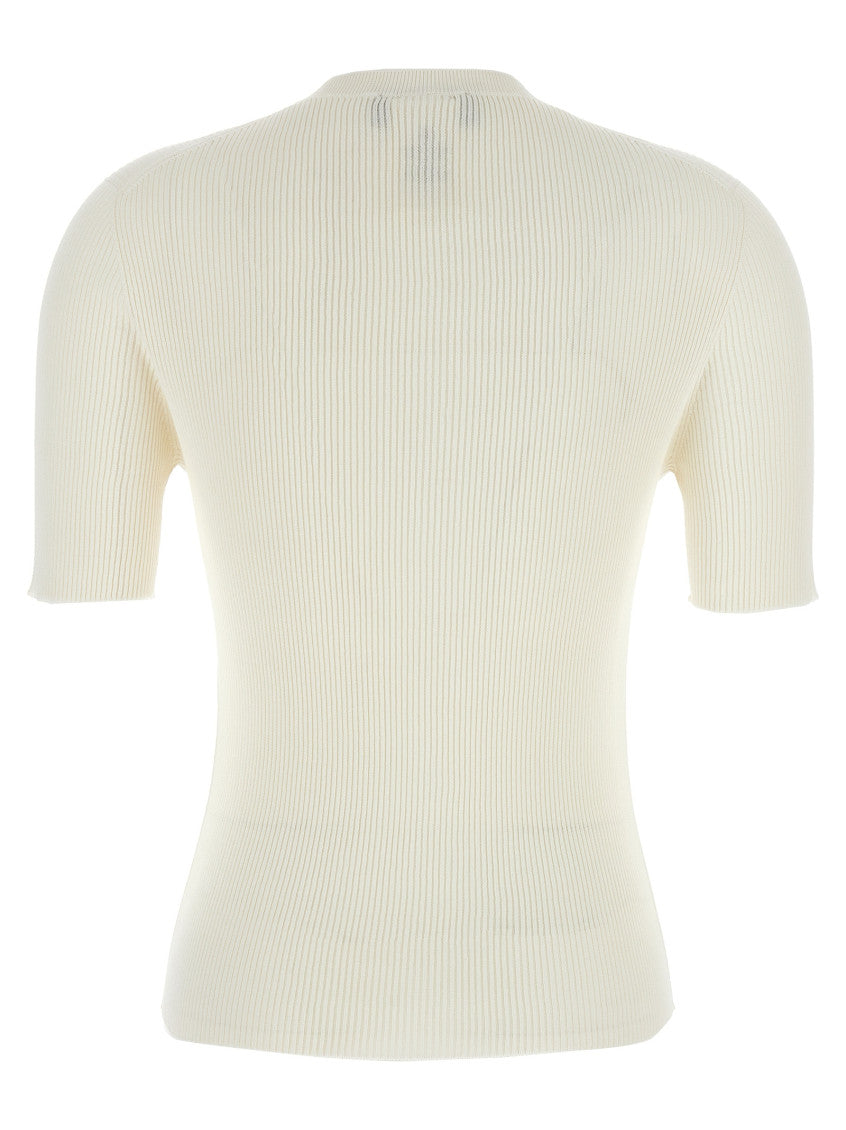 White Dévoré logo sweater 2