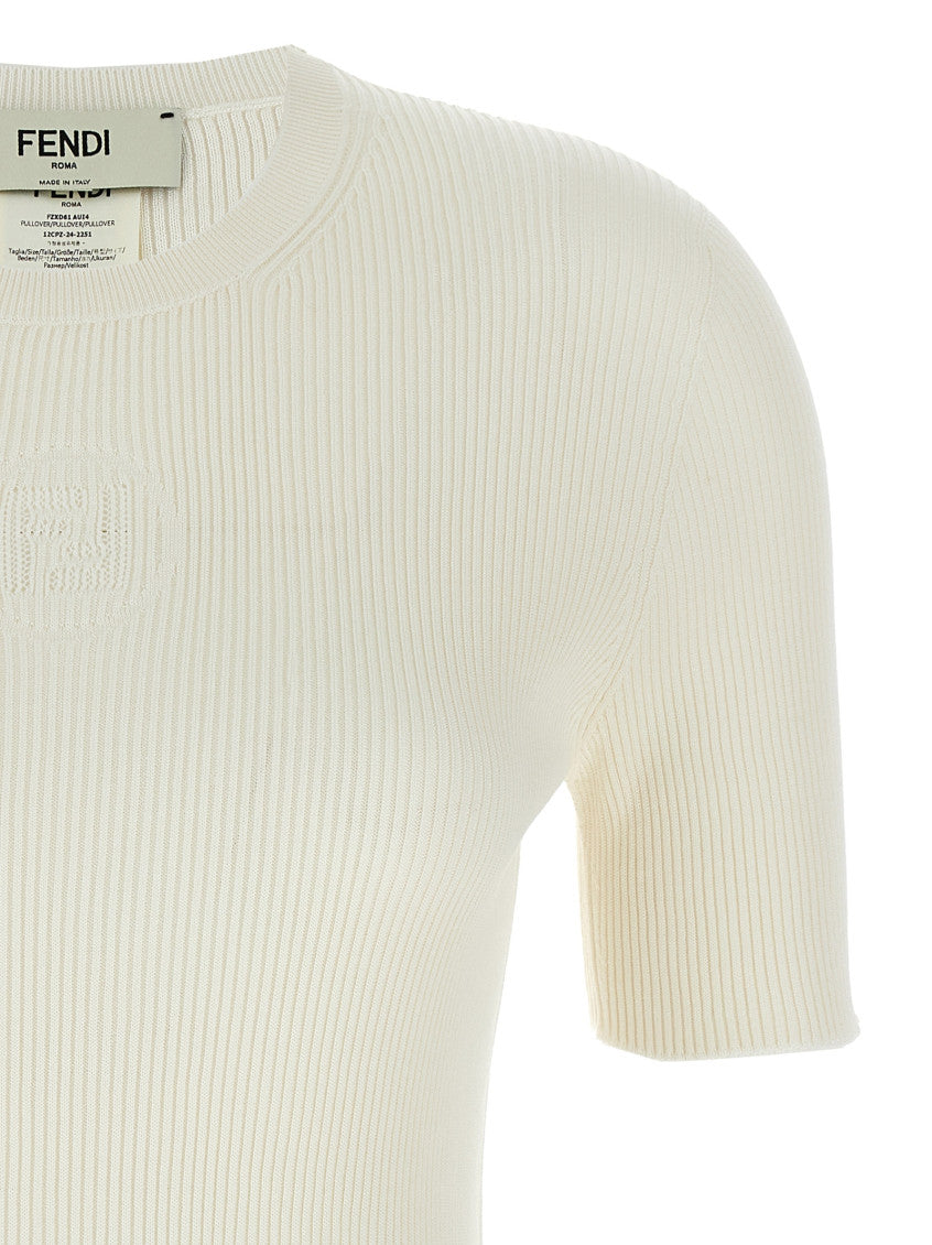 White Dévoré logo sweater 3