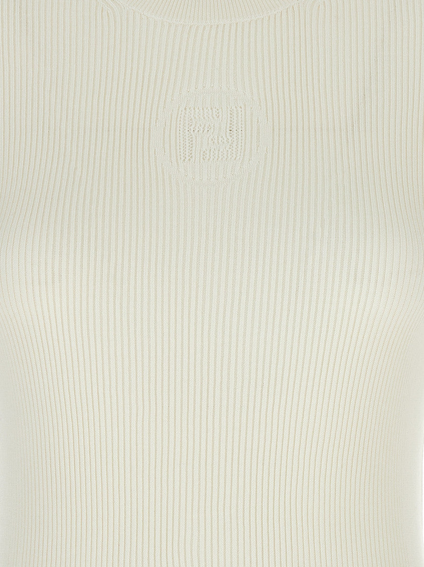 White Dévoré logo sweater 4