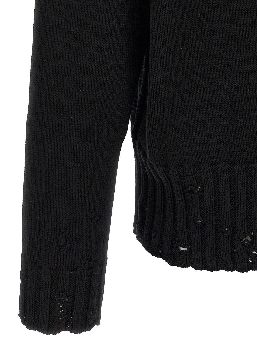 Black Logo embroidery cardigan 4
