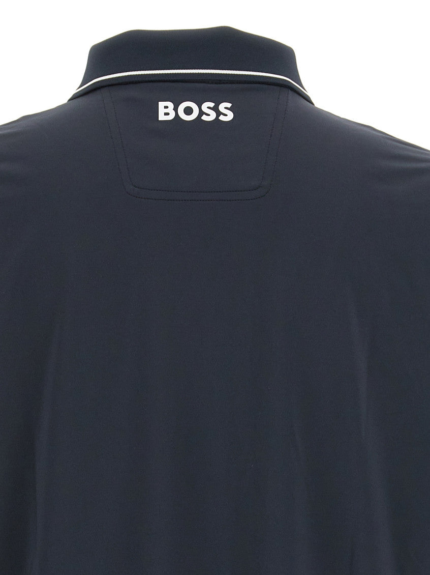 Blue Logo Shirt Collar Polo 3