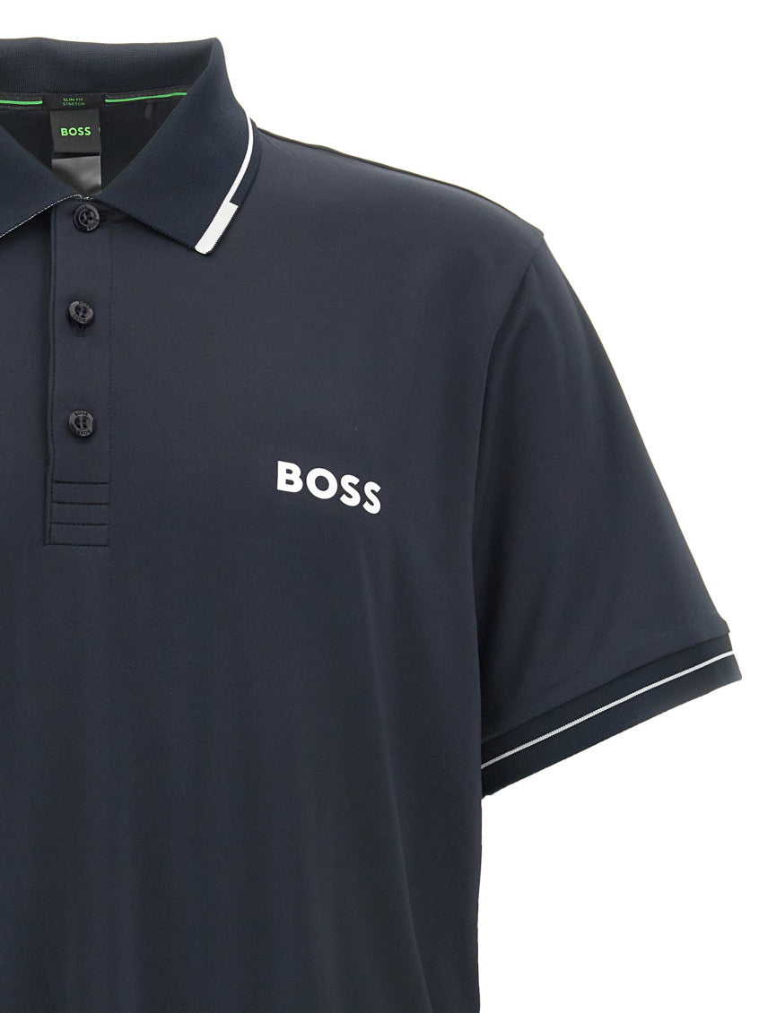 Blue Logo Shirt Collar Polo 4
