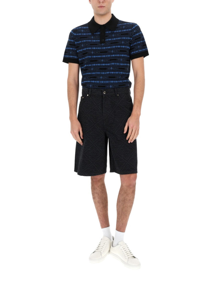 Blue Logo Shirt Collar Polo 3