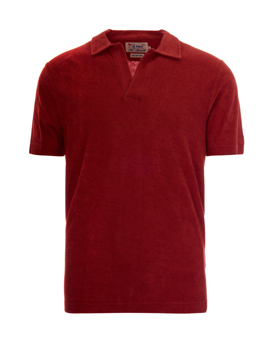 Red Solid Shirt Collar Polo 1