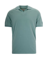 Green Solid Shirt Collar Polo 1