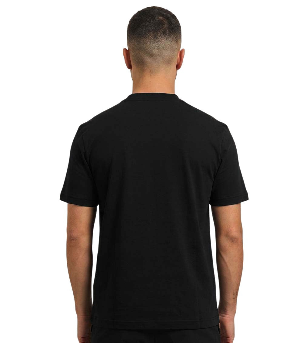 Black Solid Crew Neck T-Shirt 2