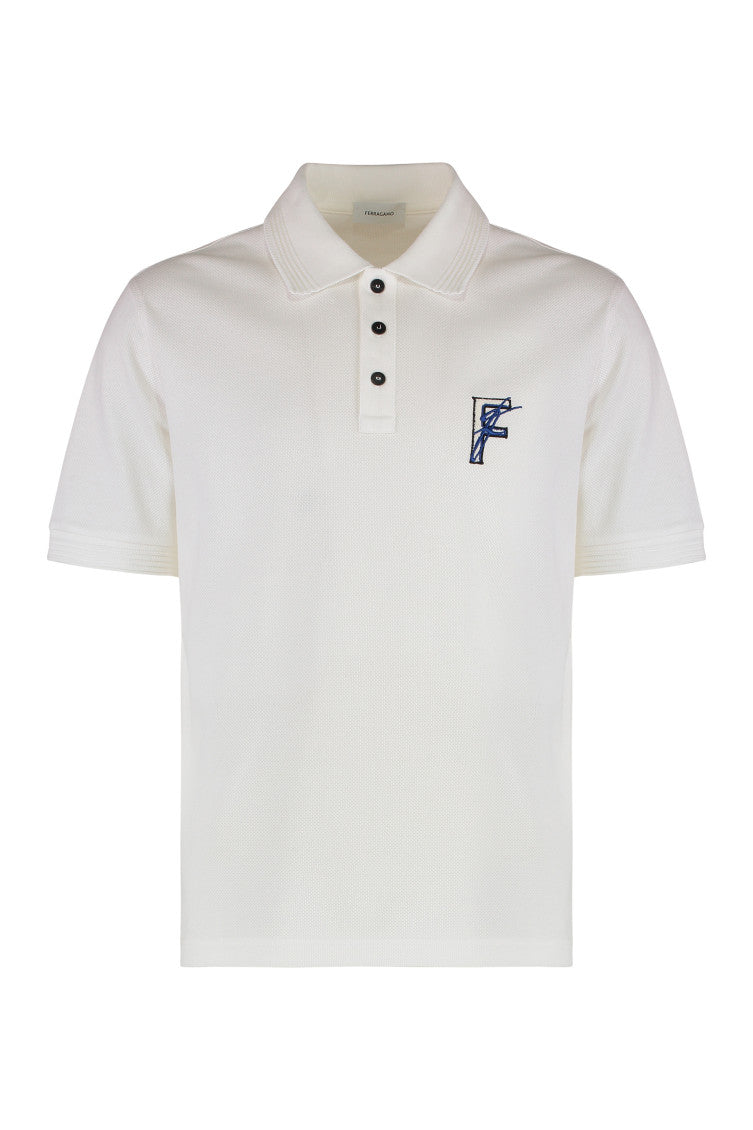 White Logo Shirt Collar Polo 1