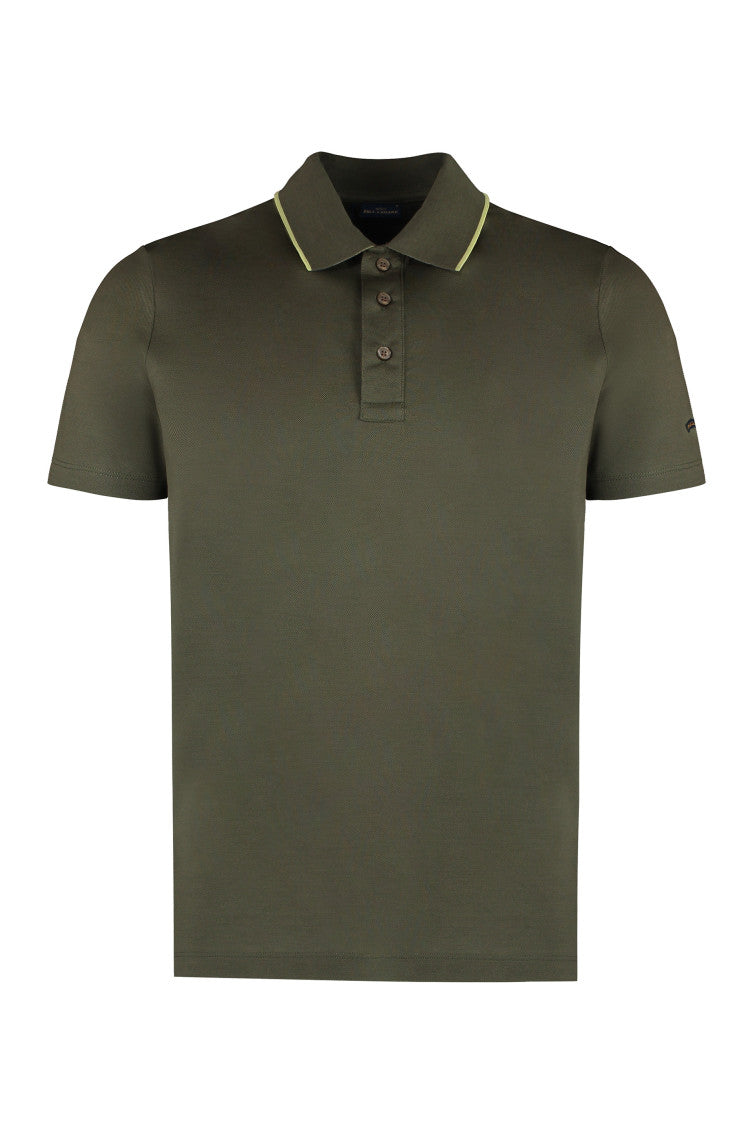 Green Solid Shirt Collar Polo 1