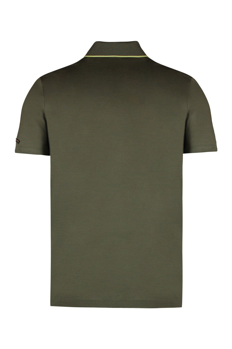Green Solid Shirt Collar Polo 2