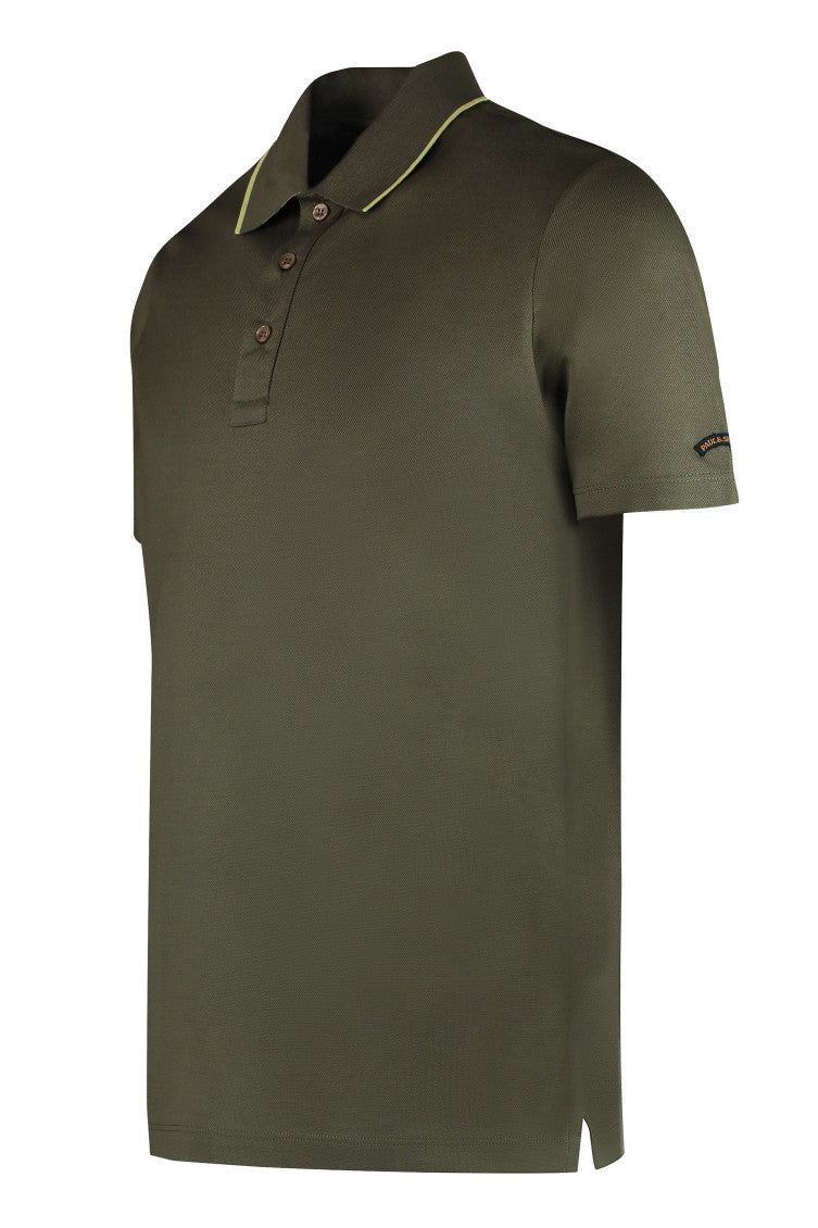 Green Solid Shirt Collar Polo 3