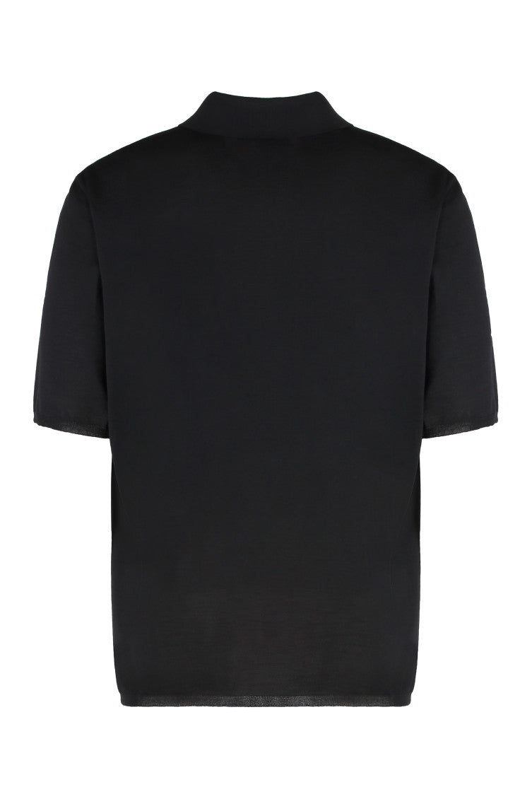 Black Solid Shirt Collar Polo 2