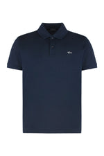 Blue Solid Shirt Collar Polo 1