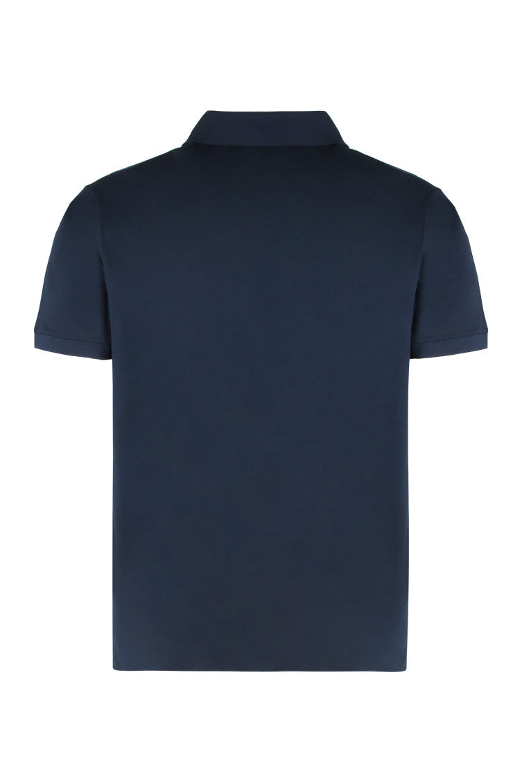 Blue Solid Shirt Collar Polo 2