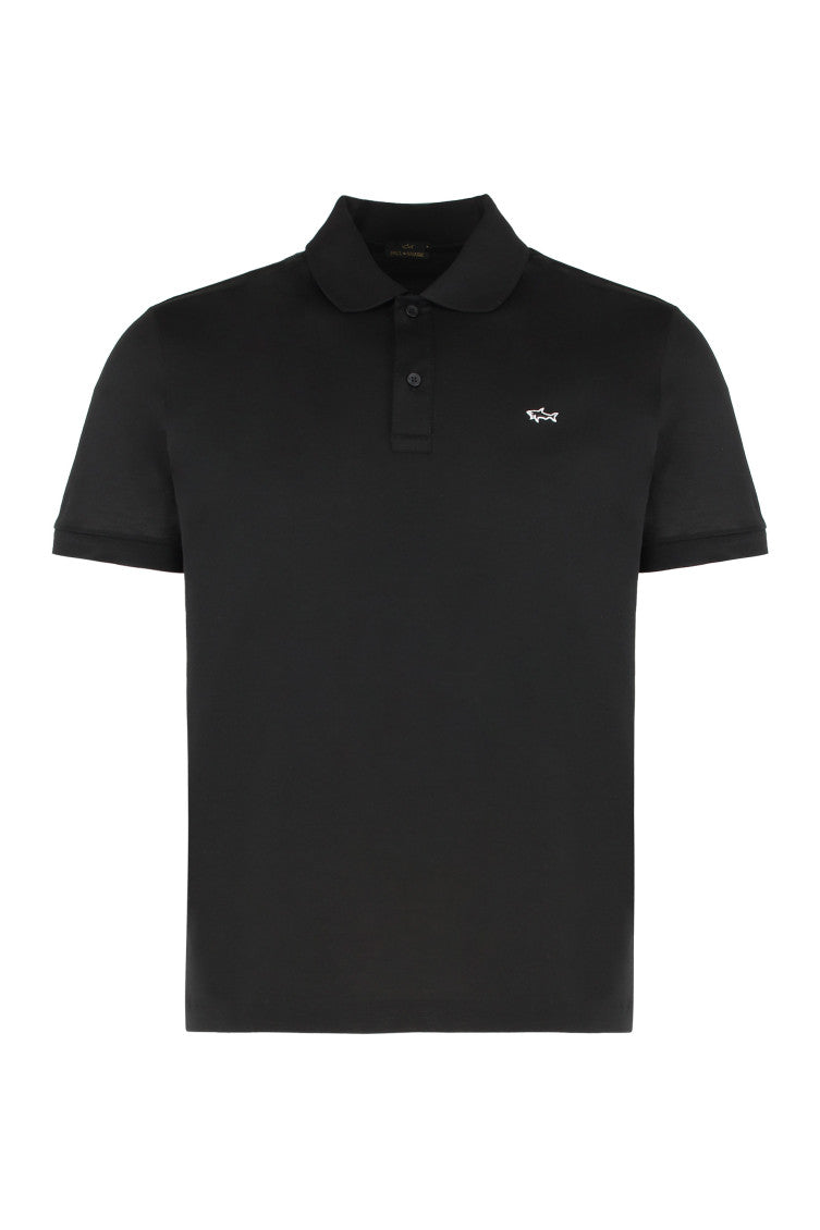 Black Solid Shirt Collar Polo 1
