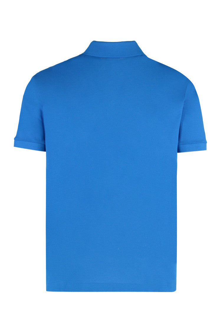 Blue Solid Shirt Collar Polo 2