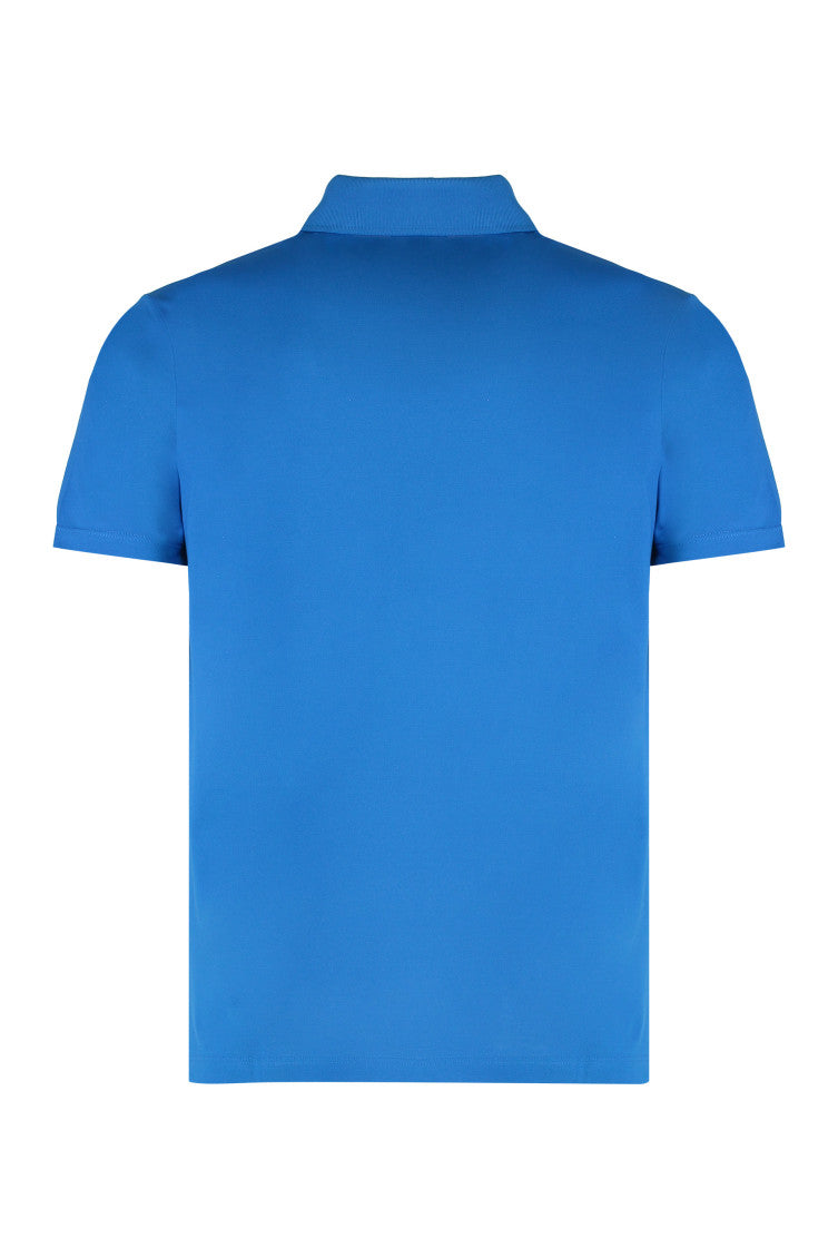 Blue Solid Shirt Collar Polo 2